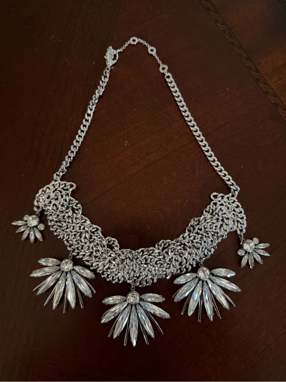 Henri Bendel Vintage Waldorf Necklace Gunmetal Silver & Swarovski Crystals